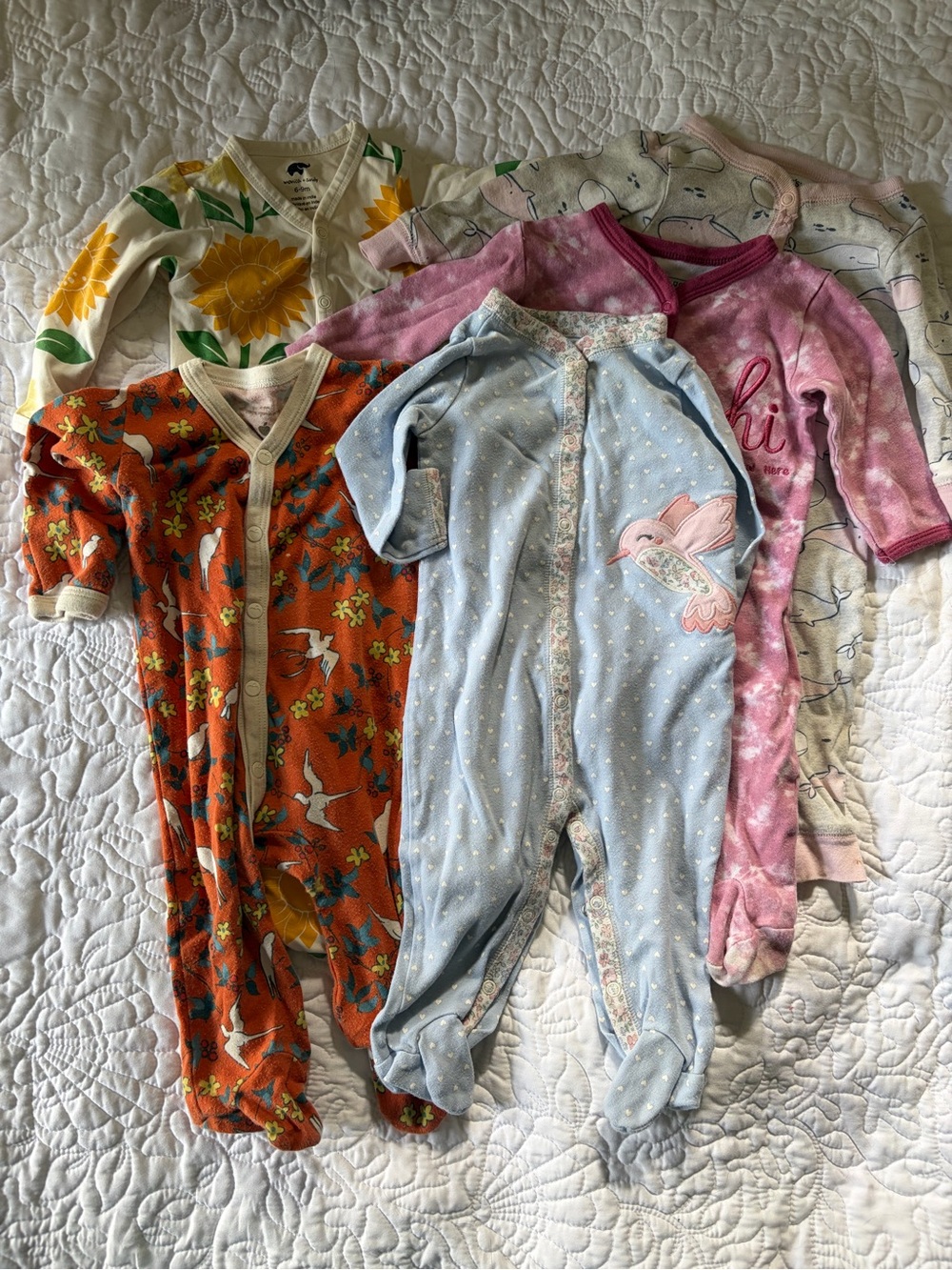 Bundle of 6-9 month button onesies